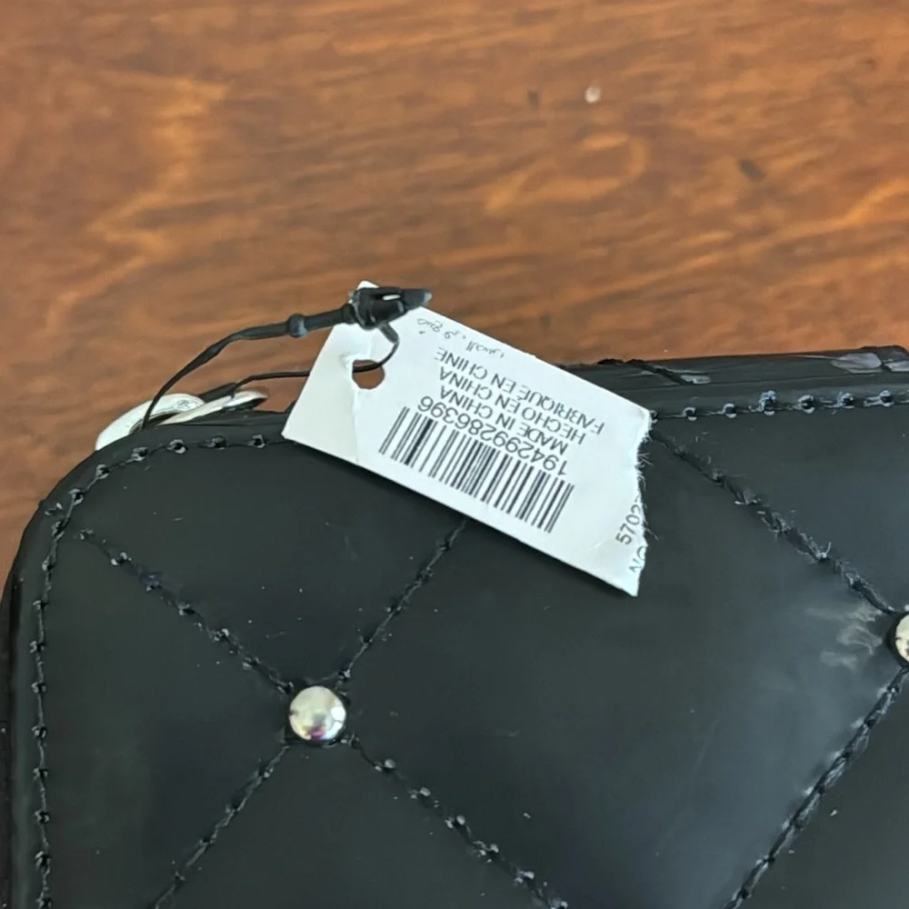 WHBM Women's Black Studded Quilted Jewelry Case OS NWT - Picture 2 of 13